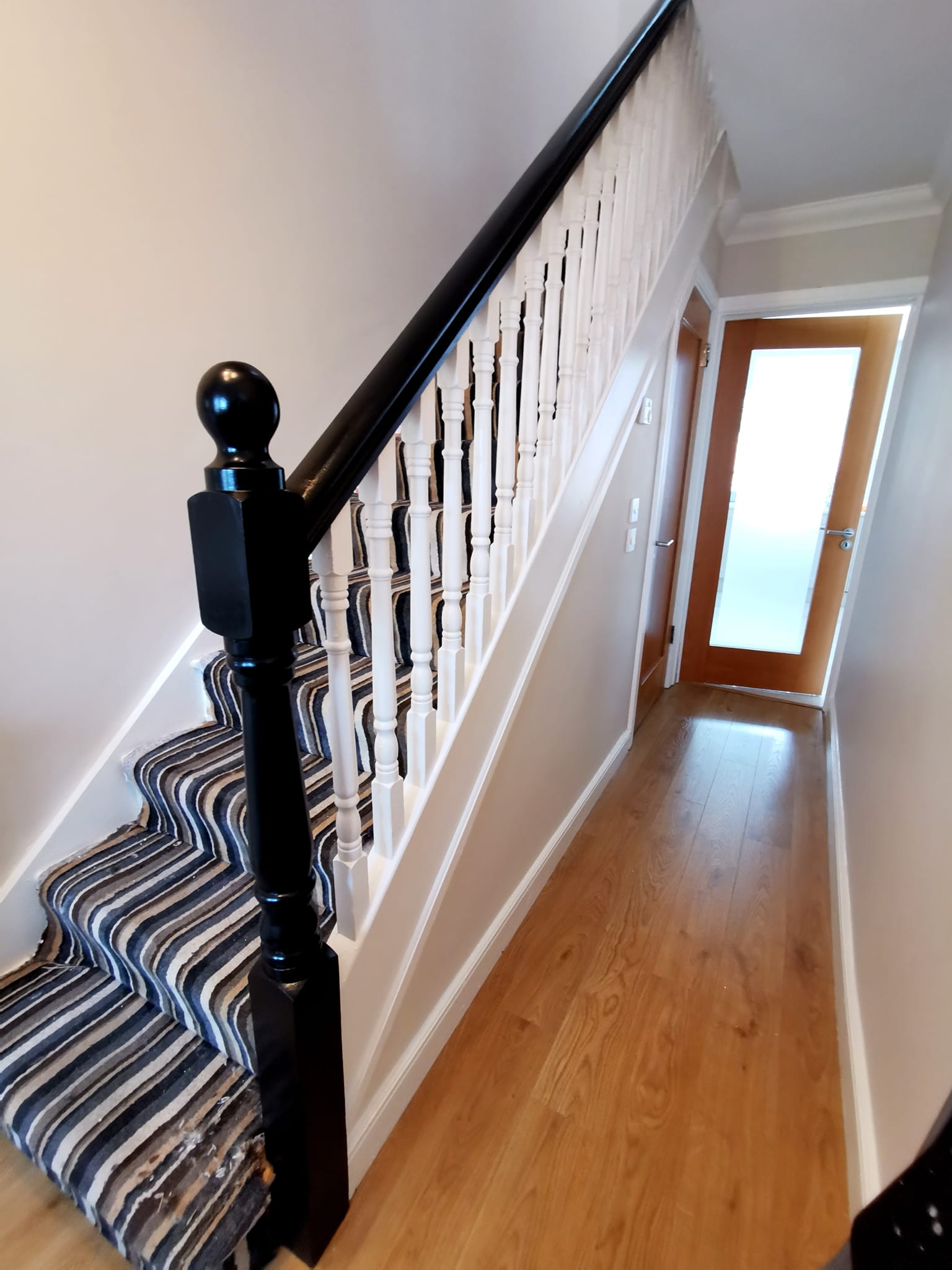 stair bannister painting